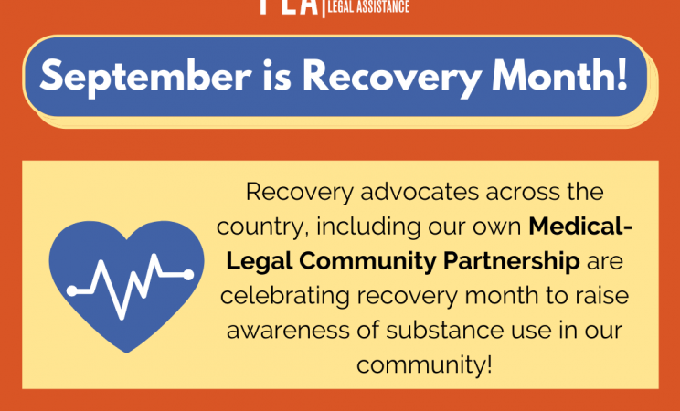 orange background with text reading "September is Recovery month!"